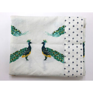 OPAL HOUSE Queen Flat Sheet & Pillow Shams Cases by Target Cotton White Peacock